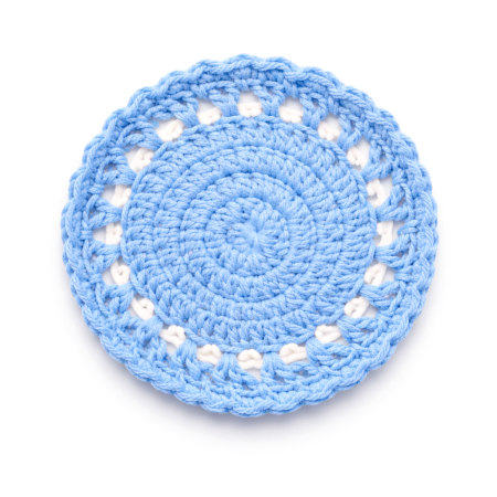 Handmade Cotton Yarn Blue Crochet Doily Coaster